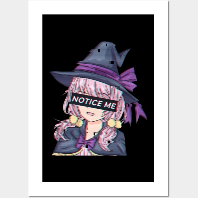 Notice Me - Japanese Chibi Anime Witchcraft Gift Wall Art by biNutz